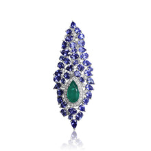 Emerald Tanzanite Flame Earings