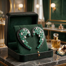 Emerald wave earring