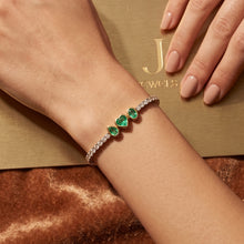 Trio Emerald Heart Bracelet