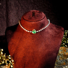 Emerald Glow Tennis Bracelet Cum Choker