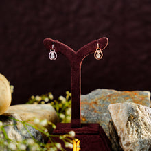 Rose Gold Halo Drop Earrings