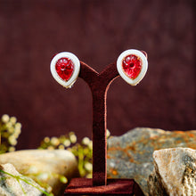 Ruby Petal Dewdrop Studs