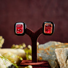 Crimson Bloom Carved Gem Studs