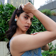 Firoza Halo Studs