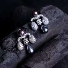 Grey Mother of Pearl Drop Earrings