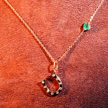 Emerald Charm horse shoe Pendant Necklace