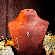 Emerald Charm Tusk Pendant Necklace