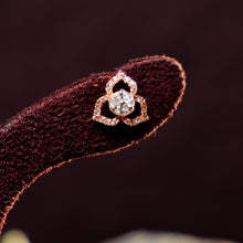 Rose Gold Crystal Vine Stud Earrings