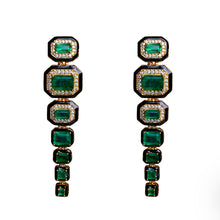 Emerald Noir Cascade Earrings