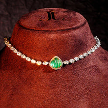 Emerald Glow Tennis Bracelet Cum Choker
