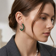 Ruby Kissed Emerald Hoops