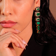 Emerald Noir Cascade Earrings