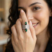 Emerald Twin Flame Ring