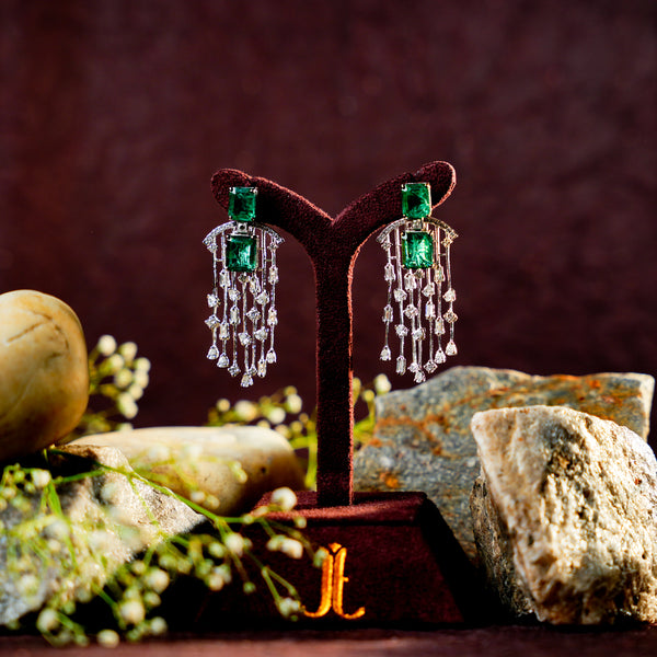 Regal Emerald Convertible Chandelier Earrings