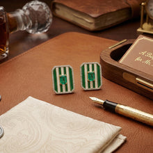 Stripe diamond enamel earing