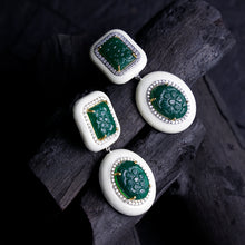 Carved Emerald Heritage Earrings