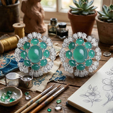 Green Aura Halo Earrings