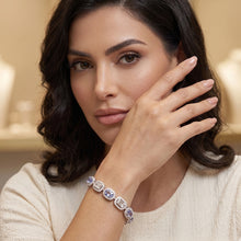 Blue Saphhire & Emerald Cut Moissanite