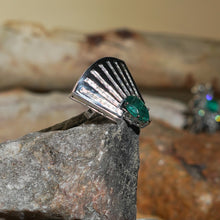 Emerald & Black Enamel Radiance Fan Ring
