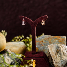 Rose Gold Halo Drop Earrings