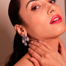 Grey Mother of Pearl Drop Earrings