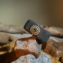 Emerald & Diamond Leather Cuff