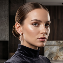 Rose Gold Halo Drop Earrings