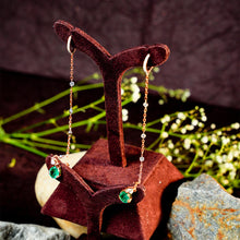 Emerald Cascade Chain Earrings