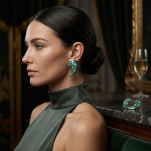 Emerald wave earring