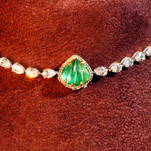 Emerald Glow Tennis Bracelet Cum Choker