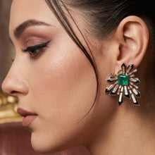 Emerald Sunburst Earrings