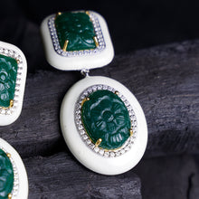 Carved Emerald Heritage Earrings