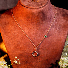 Emerald Charm horse shoe Pendant Necklace