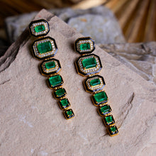 Emerald Noir Cascade Earrings