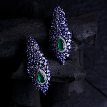 Emerald Tanzanite Flame Earings