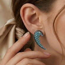 Emerald Crescent Wing Earrings