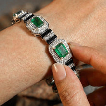 Emerald & Black Enamel Cuff