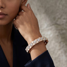 White enamel fancy cluster bracelet