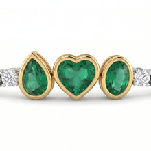 Trio Emerald Heart Bracelet