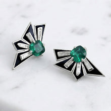 Emerald Noir Starburst Studs