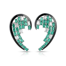 Emerald wave earring