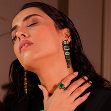 Emerald Noir Cascade Earrings
