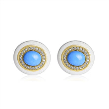 Firoza Halo Studs