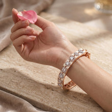 White enamel fancy cluster bracelet