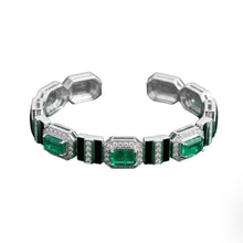 Emerald & Black Enamel Cuff
