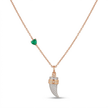 Emerald Charm Tusk Pendant Necklace