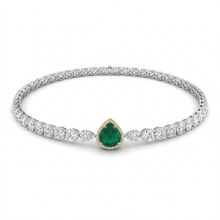 Emerald Glow Tennis Bracelet Cum Choker
