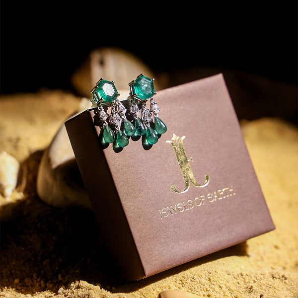 Emerald Cascade Statement Earrings