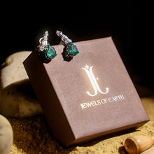 Emerald Pear & Diamond Earrings
