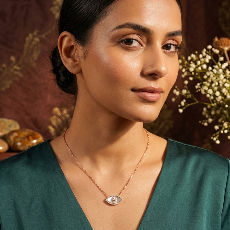 Smoky Aura Eye Pendant Necklace
